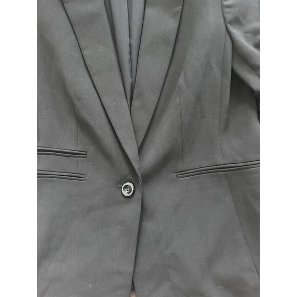 Tahari ASL Women's Ruched-Sleeve One-Button Blazer Formal Jacket Deep Black - Picture 9 of 9